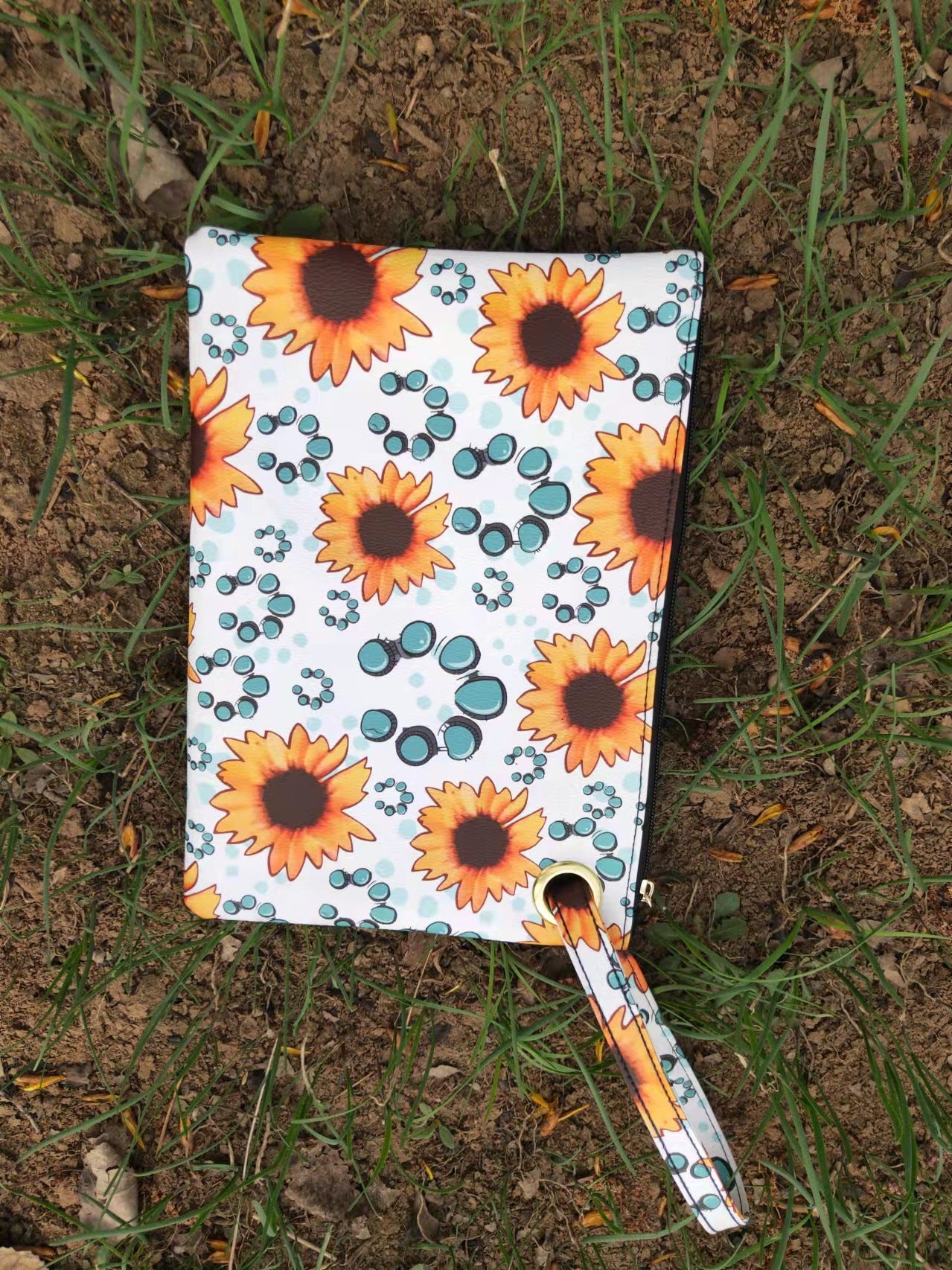 Wholesale PU Ethnic Dairy Cow Pattern Sunflower Tote Bag